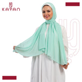 Chiffon Plain Scarf - Aqua